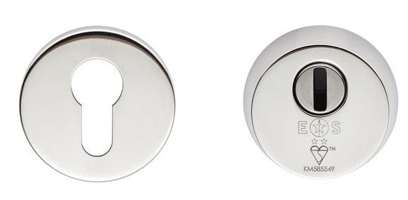 2 Star Euro Profile Security Escutcheon Set - For External & Security Doors - Polished Stainless Steel