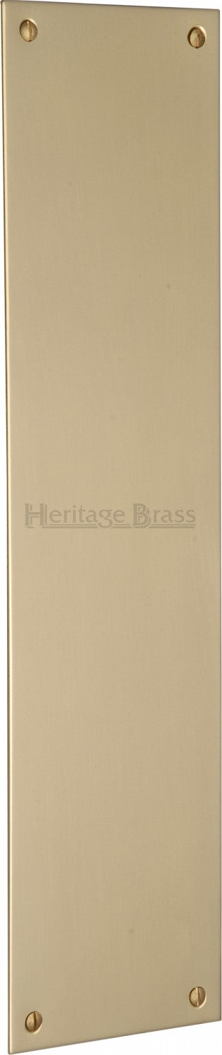 Flat Style Finger Plate - Face Fixed - Three Sizes Available - Polished Brass (Lacquered)