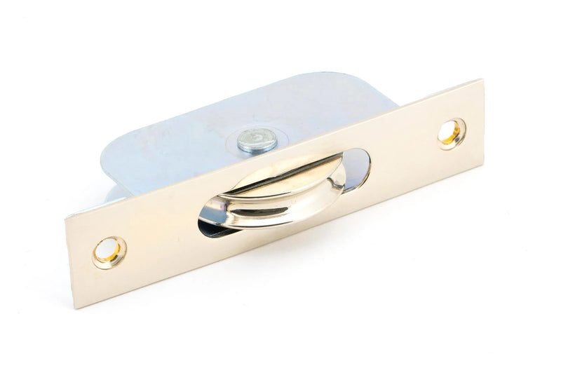 Ball Bearing Pulley Wheel - Square Forend - Polished Nickel
