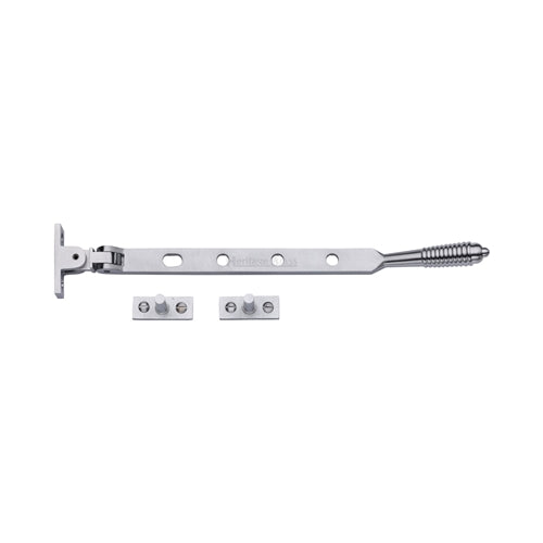 Reeded Design - Casement Window Stay - Two Sizes Available - Satin Chrome