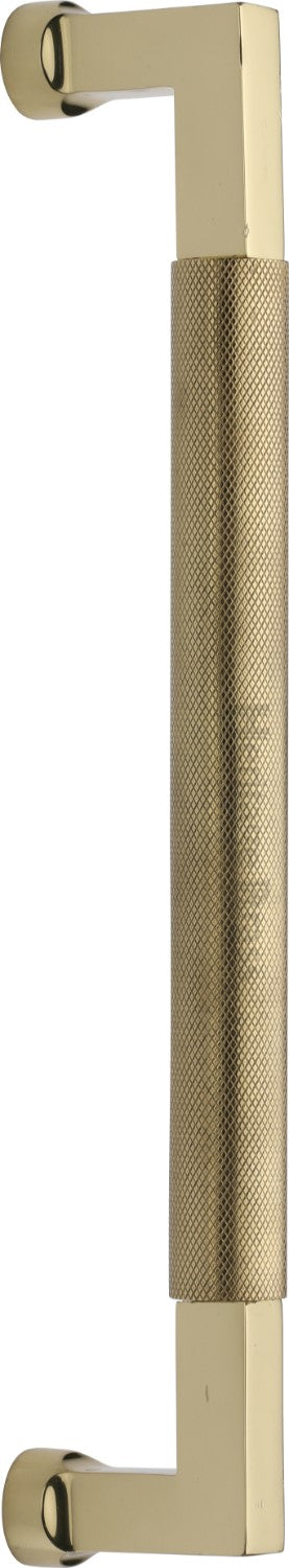 Bauhaus Knurled Door Pull Handle - Polished Brass (Lacquered)