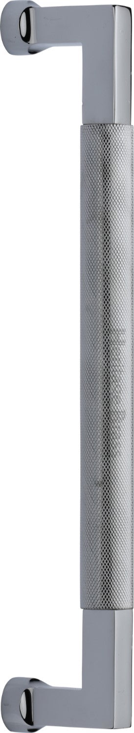 Bauhaus Knurled Door Pull Handle - Polished Chrome