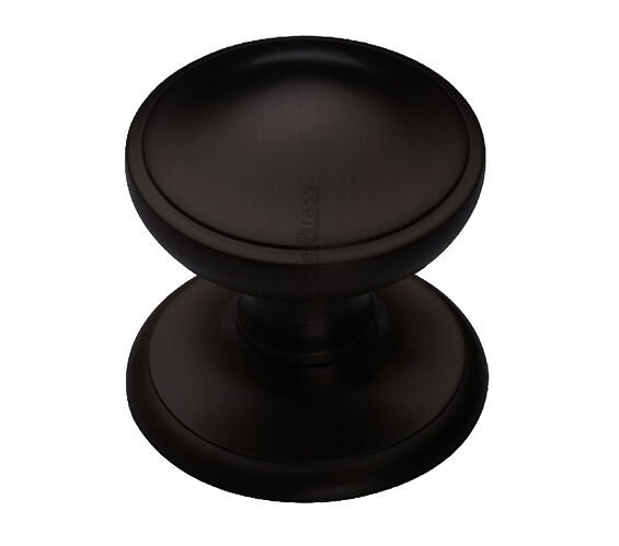 50839.1 - Traditional Centre Door Knobl - 77mm Diameter - Matt Black - Each