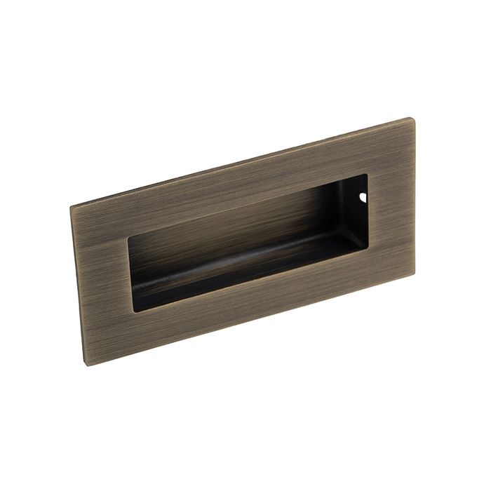 Rectangular Design Flush Pull Handle - Antique Brass