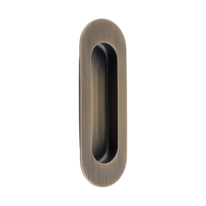 Oval Shape Flush Pull Handle - Antique Brass