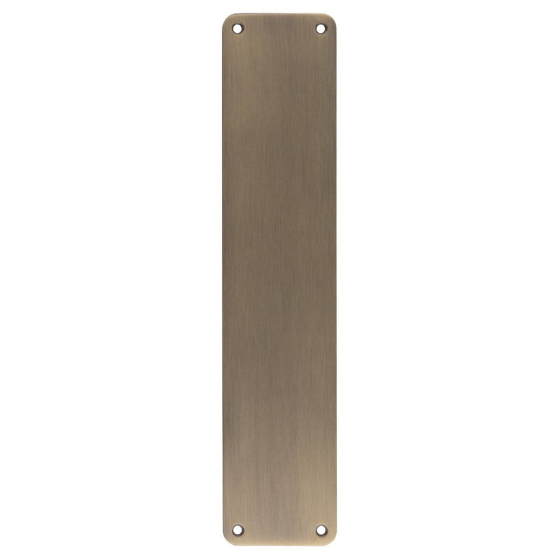 Radius Corner Finger Plate - Two Sizes Available - Bolt Through Fixing - Antique Brass
