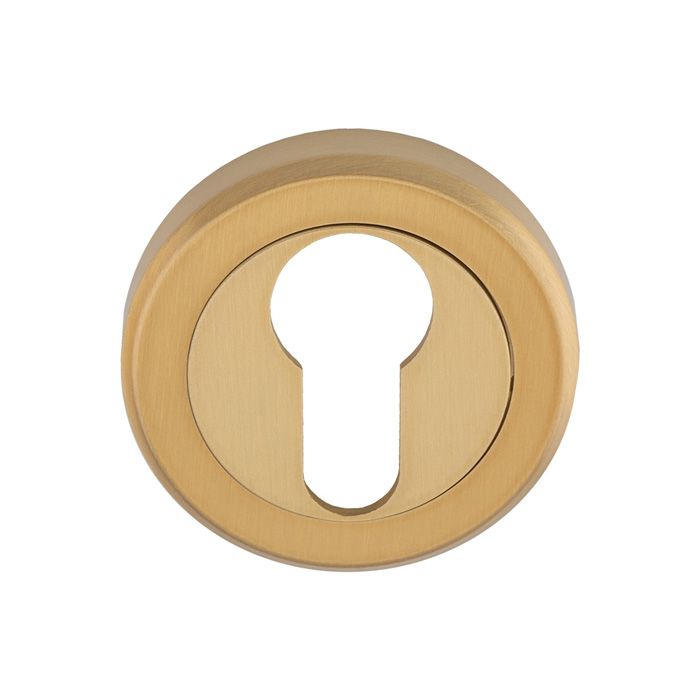 Euro Profile Round Escutcheon - Satin Brass Plated