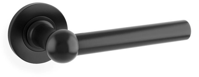 Siskin Lever Handle On Concealed Fix Low Profile Round Rose - Matt Black