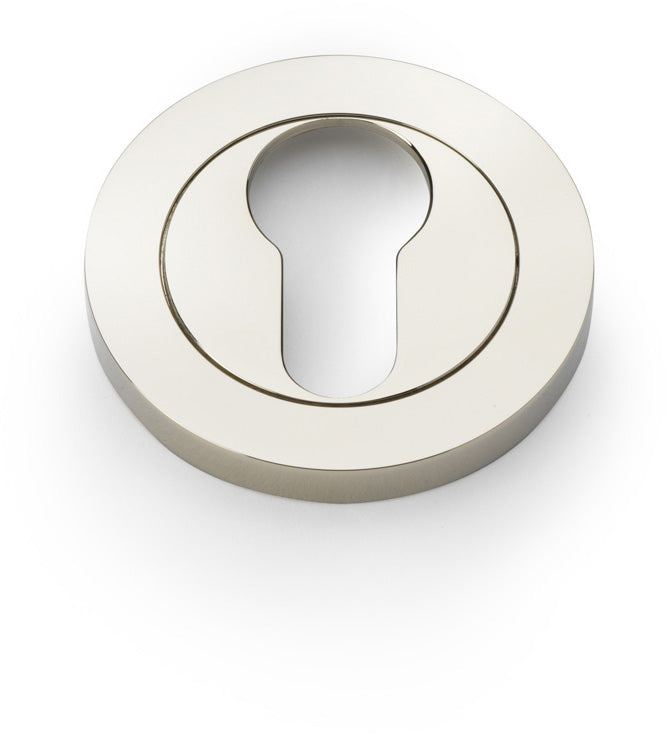 Concealed Fix Euro Profile Escutcheon - Low Profile Round Rose - Polished Nickel PVD