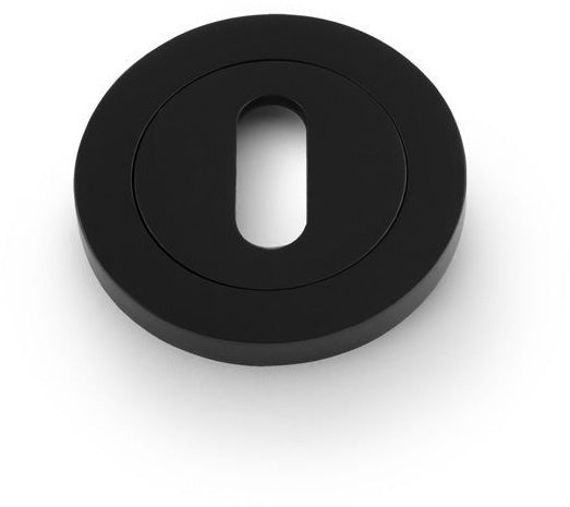Concealed Fix Standard Profile Escutcheon - Low Profile Round Rose - Matt Black