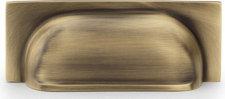 Quantock Cup Handle - Rear Fix - Three Sizes Available - Antique Brass (Lacquered)