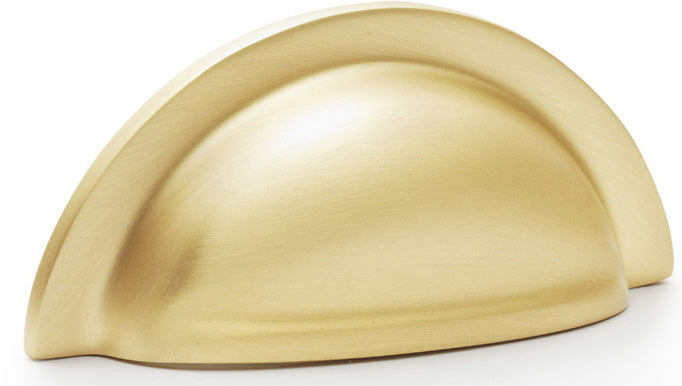 Bardom Ridged Cup Handle - Rear Fix - Satin Brass