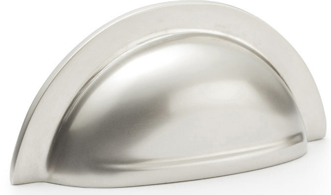 Bardom Ridged Cup Handle - Rear Fix - Satin Nickel