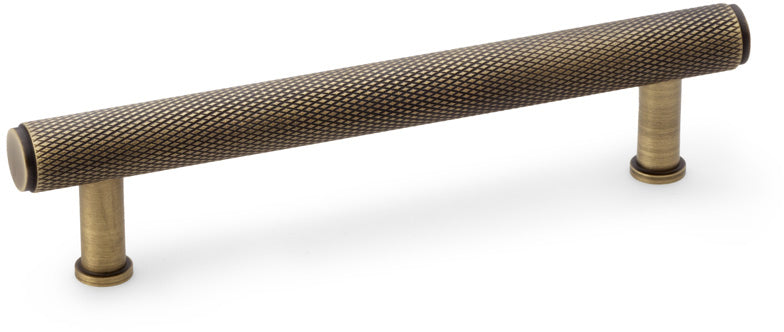 Crispin Knurled T-bar Cabinet Handle - Available In Three Sizes - Antique Brass (Lacquered)