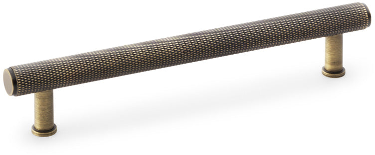 Crispin Knurled T-bar Cabinet Handle - Available In Three Sizes - Antique Brass (Lacquered)