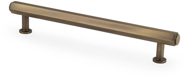 Vesper Hex T-Bar Cabinet Handle - Available In Three Sizes - Antique Brass (Lacquered)