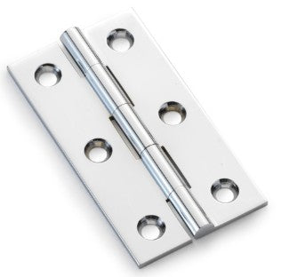 Small Cabinet Hinges - 64mm x 35mm - Polished Chrome - Pair