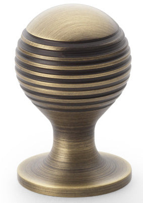 Caesar Cupboard Knob - Available In Three Sizes - Antique Brass (Lacquered)