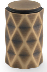 Diamond Cut Cylinder Cupboard Knob - Antique Brass (Lacquered)