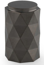 Diamond Cut Cylinder Cupboard Knob - Dark Bronze PVD