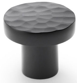 Hanover Hammered Cupboard Knob - Available In Two Sizes - Matt Black