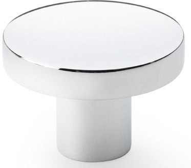 Hanover Plain Cupboard Knob - Available In Two Sizes - Polished Chrome