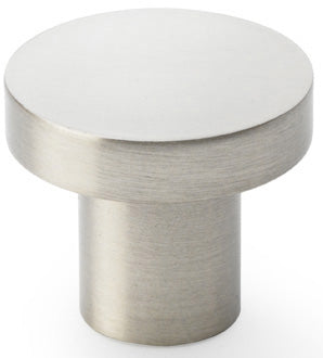 Hanover Plain Cupboard Knob - Available In Two Sizes - Satin Nickel