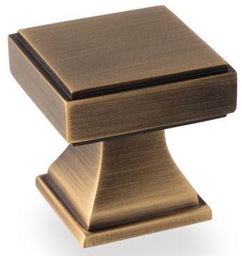 Jesper Square Cupboard Knob - Antique Brass (Lacquered)