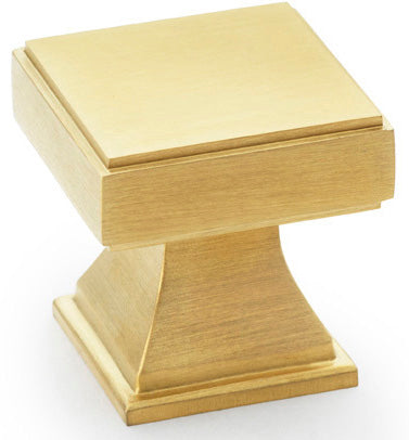 Jesper Square Cupboard Knob - Satin Brass PVD