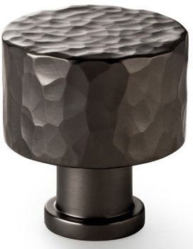 Leila Hammered Cupboard Knob - Available In Two Sizes - Dark Bronze