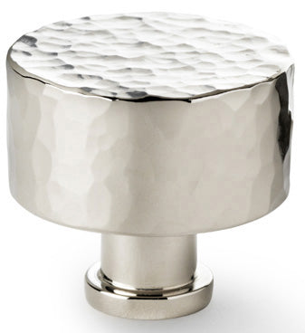 Leila Hammered Cupboard Knob - Available In Two Sizes - Polished Nickel