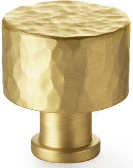 Leila Hammered Cupboard Knob - Available In Two Sizes - Satin Brass