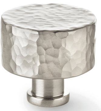 Leila Hammered Cupboard Knob - Available In Two Sizes - Satin Nickel