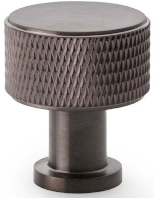 Lucia Knurled Cupboard Knob - Available In Two Sizes - Dark Bronze PVD