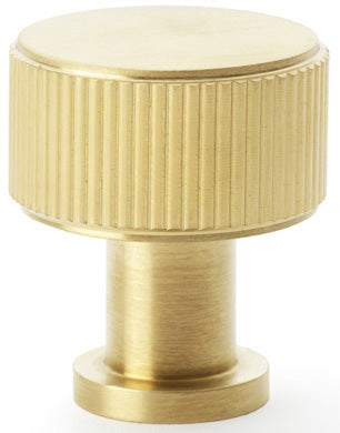 Lucia Reeded Cupboard Knob - Available In Two Sizes - Satin Brass PVD