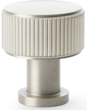 Lucia Reeded Cupboard Knob - Available In Two Sizes - Satin Nickel