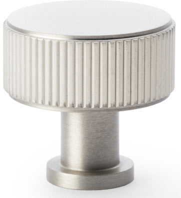 Lucia Reeded Cupboard Knob - Available In Two Sizes - Satin Nickel