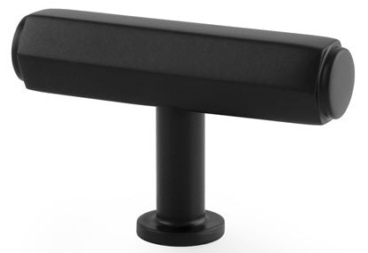 Vesper Hex T-Bar Cupboard Knob - Matt Black