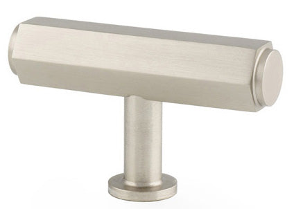 Vesper Hex T-Bar Cupboard Knob - Satin Nickel