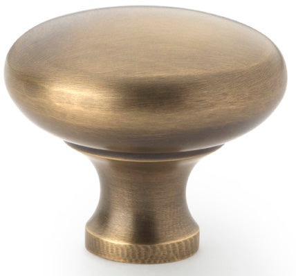 Wade Round Cupboard Knob - Available In Two Sizes - Antique Brass (Lacquered)