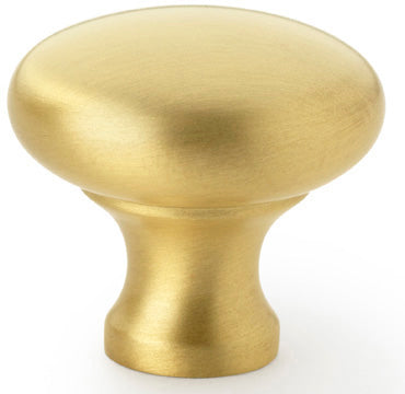 Wade Round Cupboard Knob - Available In Two Sizes - Satin Brass