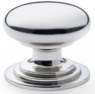 Waltz Round Cupboard Knob - Available In Three Sizes - Polished Nickel