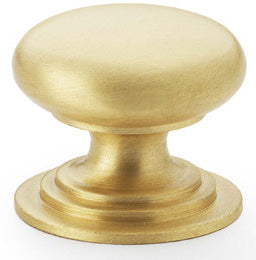 Waltz Round Cupboard Knob - Available In Three Sizes - Satin Brass