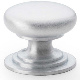 Waltz Round Cupboard Knob - Available In Three Sizes - Satin Chrome
