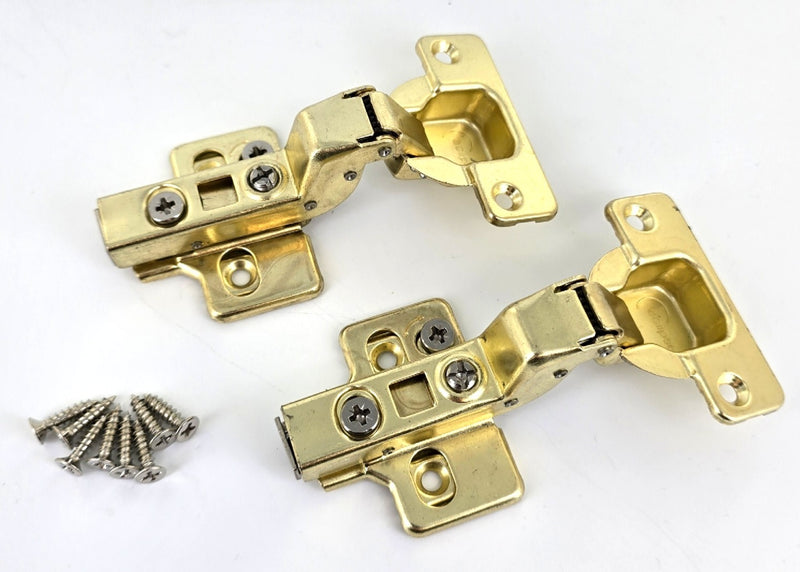 Inset Concealed Kitchen And Wardrobe Hinges For Flush Doors Satin Brass Plated