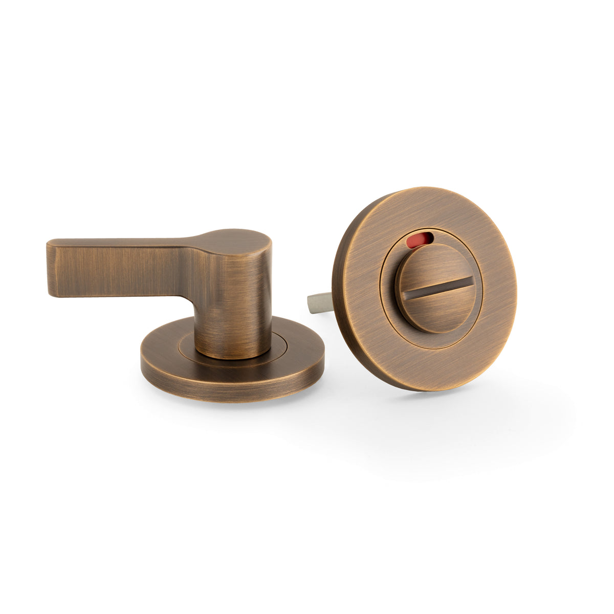Bathroom Turn And Release With Large Accessible Turn And Indicator Antique Brass