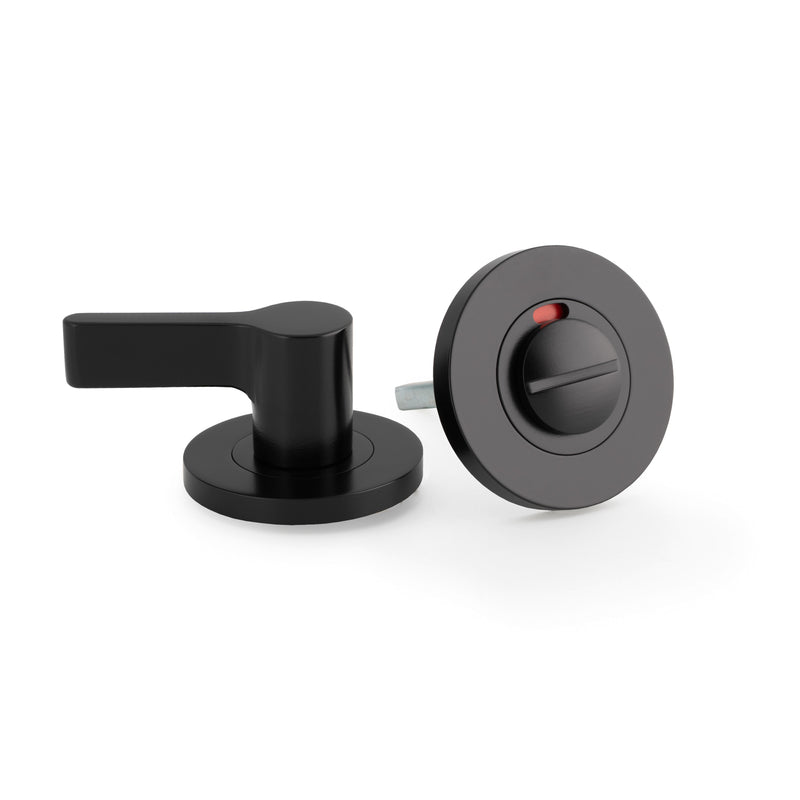 Bathroom Turn And Release With Large Accessible Turn And Indicator Matt Black