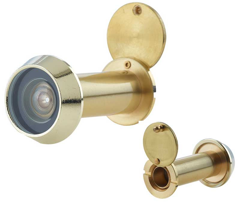 60 Minute Fire Rated Door Viewer - Spy Hole For Front Doors 35mm - 55mm Thick - Polished Brass