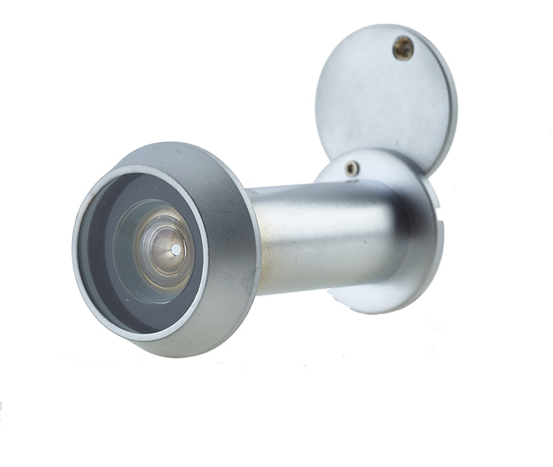 60 Minute Fire Rated Door Viewer - Spy Hole For Front Doors 35mm - 55mm Thick - Satin Chrome