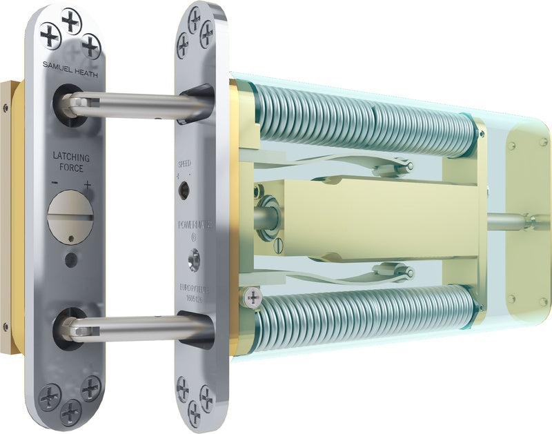 Powermatic R100 - CE Marked Fire Rated Concealed Controlled Jamb Mounted Door Closer - Polished Chrome